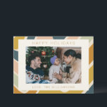 Cartão De Festividades Foto personalizada de Pastel de Abstrato Swirl do<br><div class="desc">Earthy Boho Abstrato Wavy Swirl Lines in Pastels Custom Photo Holiday Card</div>