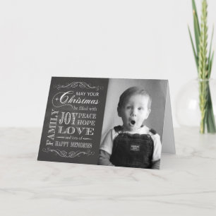 Cartão De Festividades Foto personalizada de quadro-negro Natal cheio de 