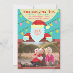 Cartão De Festividades Foto personalizada de Santa Claus, um belo desenho
