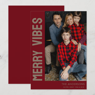 Cartão De Festividades Foto Personalizada de Vibes de Feliz Elegante