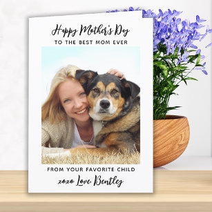 Cartão De Festividades Foto personalizada do Dia de as mães de Pet Mãe Mo