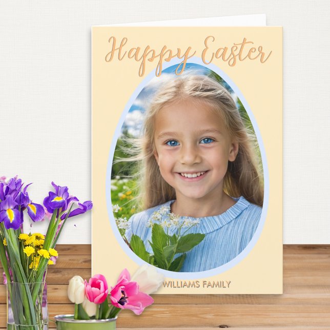Cartão De Festividades Foto personalizada do felz pascoa (Create your own Easter card with a favorite photo. Add your name(s) below the photo)