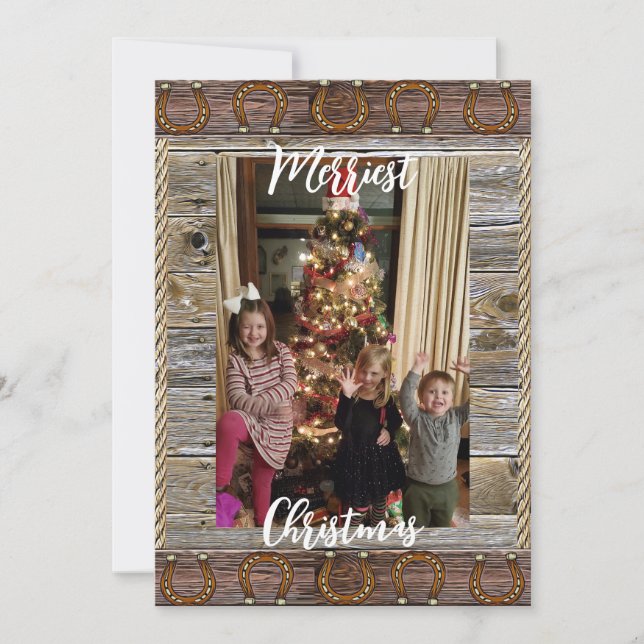 Cartão De Festividades Foto personalizada do país e do Natal ocidental (Frente)