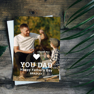 Cartão De Festividades Foto Personalizada do Papai e Nomes da Família