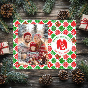 Cartão De Festividades Foto PERSONALIZADA dos Suéteres de Natal Feio