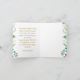 Cartão De Festividades Foto Personalizada Feliz Natal Aquarela Botânica 