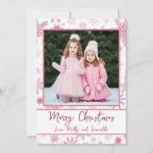 Foto Personalizada Flocos de Neve Rosa Cumprimento