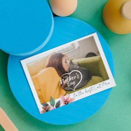 Cartão De Festividades Foto Personalizada Floral Feliz Dia das Mães melho