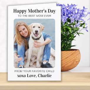 Cartão De Festividades Foto Personalizada Personalizada de Pet Mãe de Cac