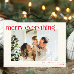 Cartão De Festividades Foto personalizada Vermelho moderno - Feliz Natal<br><div class="desc">Foto personalizada Vermelho moderno - Tudo feliz cartão de Natal</div>