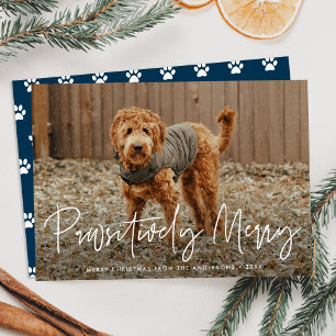 Cartão De Festividades Foto Pet De Marinho Pawsitivamente Feliz