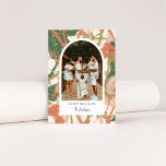 Cartão De Festividades Foto pintada de Abstrato<br><div class="desc">Este na moda e cartão de feriado moderno apresentam uma fotografia de arco moderno com o nosso fundo de abstrato de cor branca. As costas vêm com um padrão de pontos pintado correspondente, e espaço para uma segunda foto e mensagem personalizada. Compre cartões de natal e muito mais em www.zazzle.com/store/nbpaperco...</div>