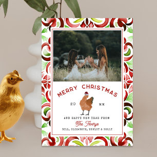 Cartão De Festividades Foto por Aquarela de Natal em Frango