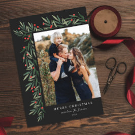 Cartão De Festividades Foto preta do inverno