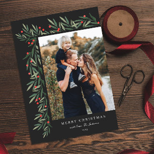 Cartão De Festividades Foto preta do inverno