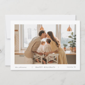 Cartão De Festividades Foto Preta Mínima Moderna e Branca