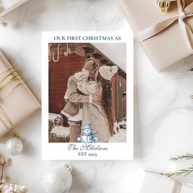 Cartão De Festividades Foto: Primeiro Natal Juntos (Criador carregado)