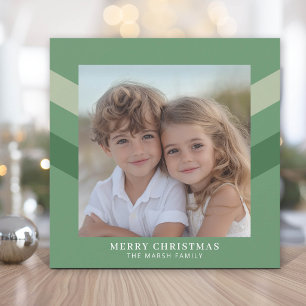 Cartão De Festividades Foto Quadrada Simples - Listra Retrô Minimalista