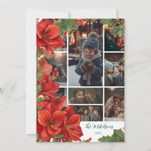 Cartão De Festividades Foto Rustic Red Amaryllis Natal