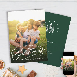 Cartão De Festividades Foto Simples Da Família Cute, Muito Feliz Natal