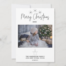 Cartão De Festividades Foto simples de Anjo da Estrela Russa Feliz Natal