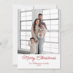 Cartão De Festividades Foto Simples de Família Feliz Natal Férias