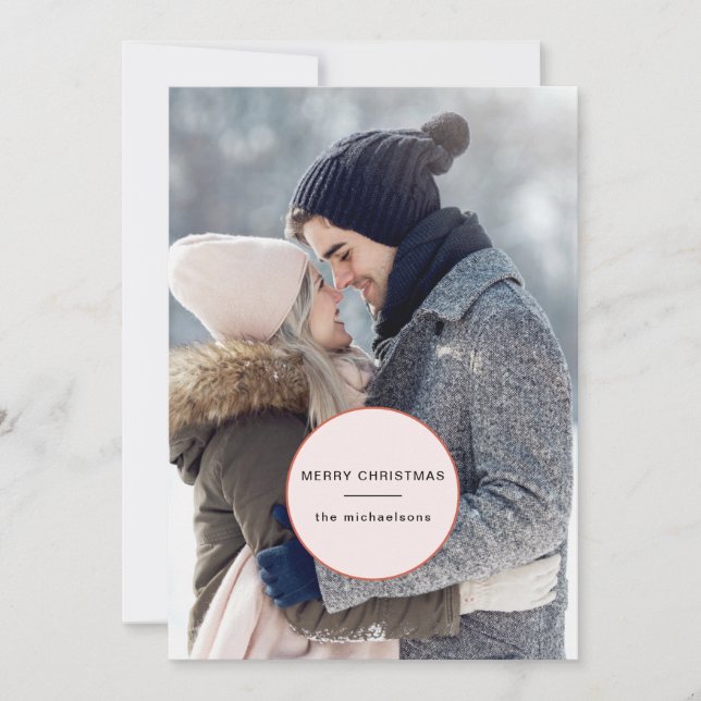 Cartão De Festividades Foto Simples de Feliz Natal (Frente)