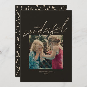 Cartão De Festividades Foto Simples de Natal Black Kraft Maravilhoso Mund