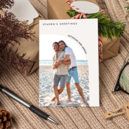 CARTÃO DE FESTIVIDADES FOTO SIMPLES DE NATAL SIMPLES DE MEIA BARCA HOLIDA