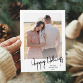 Cartão De Festividades Foto simples de script de feriados felizes moderno