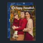 Cartão De Festividades Foto simples e Dourada e feliz Hanukkah<br><div class="desc">Cartão de Férias Feliz de Hanukkah,  Azul e Dourado,  Simples</div>