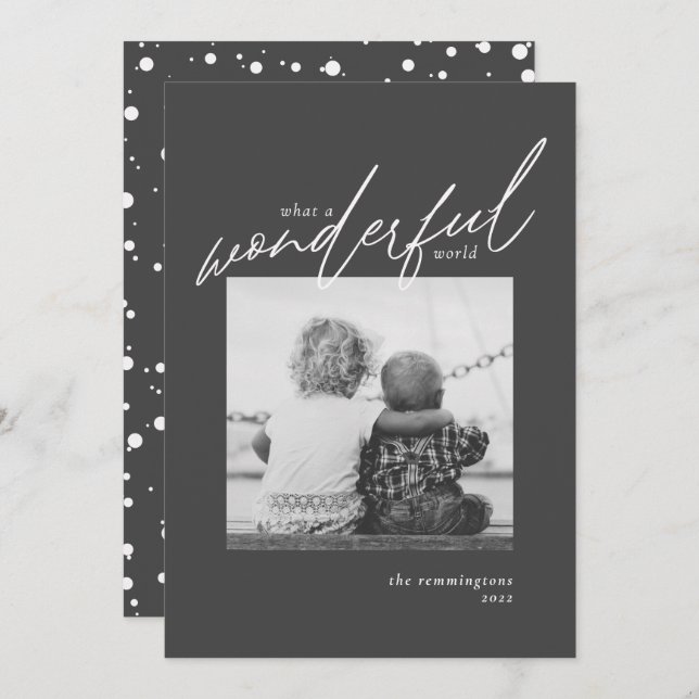 Cartão De Festividades Foto Simples e Maravilhosa de Ano Novo Holida Negr (Frente/Verso)