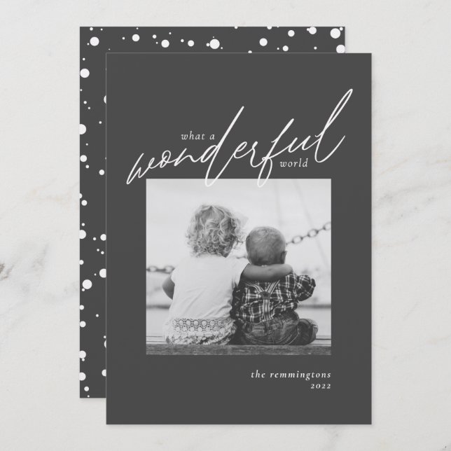 Cartão De Festividades Foto Simples e Maravilhosa do Black Kraft de Natal (Frente/Verso)