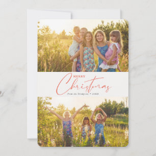 Cartão De Festividades Foto simples e moderna do roteiro de Natal feliz