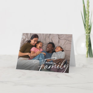 Cartão De Festividades Foto Simples e Personalizada da Família