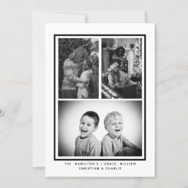 Cartão De Festividades Foto Simples e Preta - Natal Personalizado