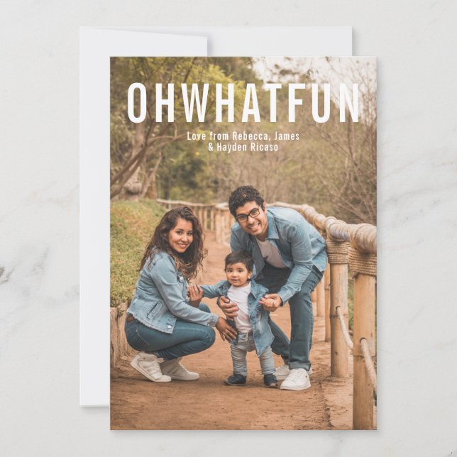 Cartão De Festividades Foto Simples Feliz Natal Oh Que Divertido (Frente)