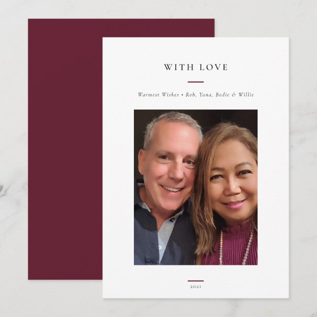 Cartão De Festividades Foto simples moderna (Frente/Verso)