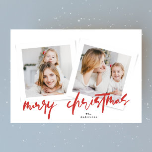 Cartão De Festividades foto típica de natal branco e vermelho clássico