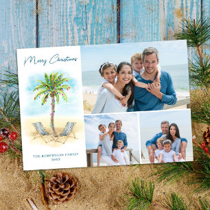 Cartão De Festividades Foto Tropical Christmas Beach 3