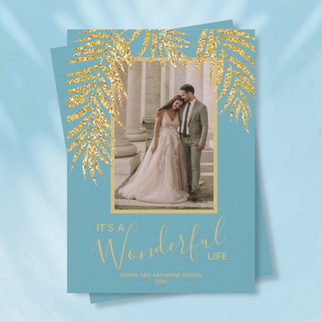 Cartão De Festividades Foto Tropical de Palm Christmas (Criador carregado)