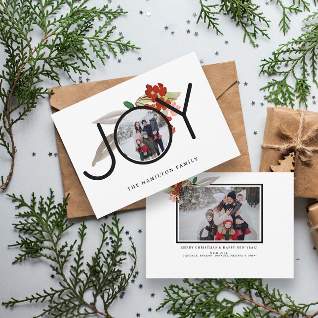 Cartão De Festividades Foto única 2 Feliz Natal Feliz (Criador carregado)