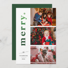 Cartão De Festividades Foto Verde de Ombre de Feliz Elegante Moderna