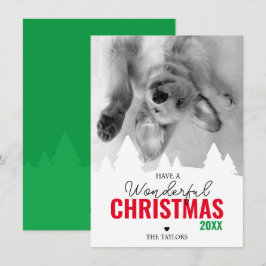 Cartão De Festividades Foto verde-Natal maravilhosa