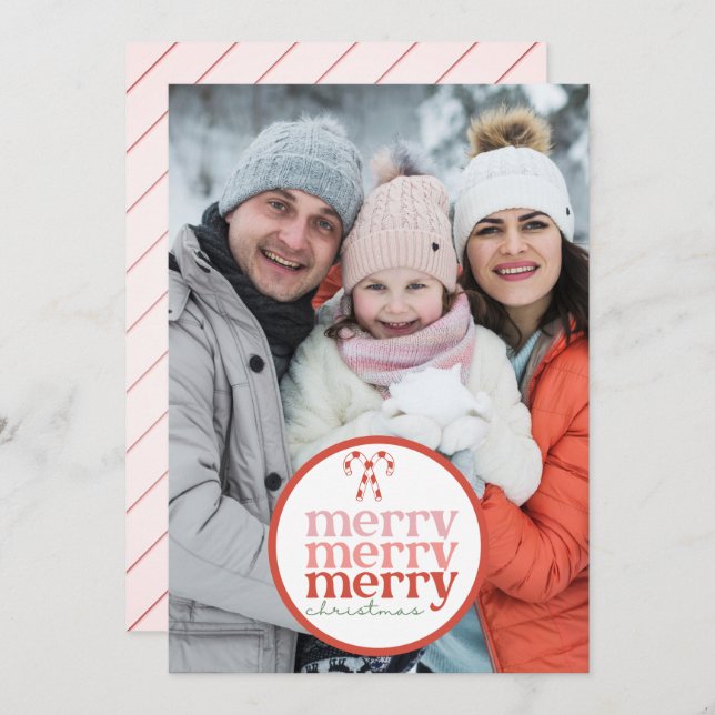 Cartão De Festividades Foto verde verde canadense de natal alegre (Frente/Verso)