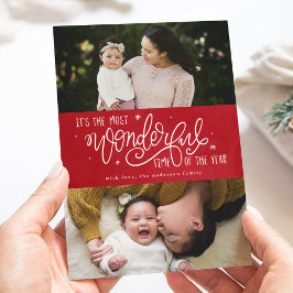 Cartão De Festividades Foto Vermelha do Ano - Hora Mais Maravilhosa