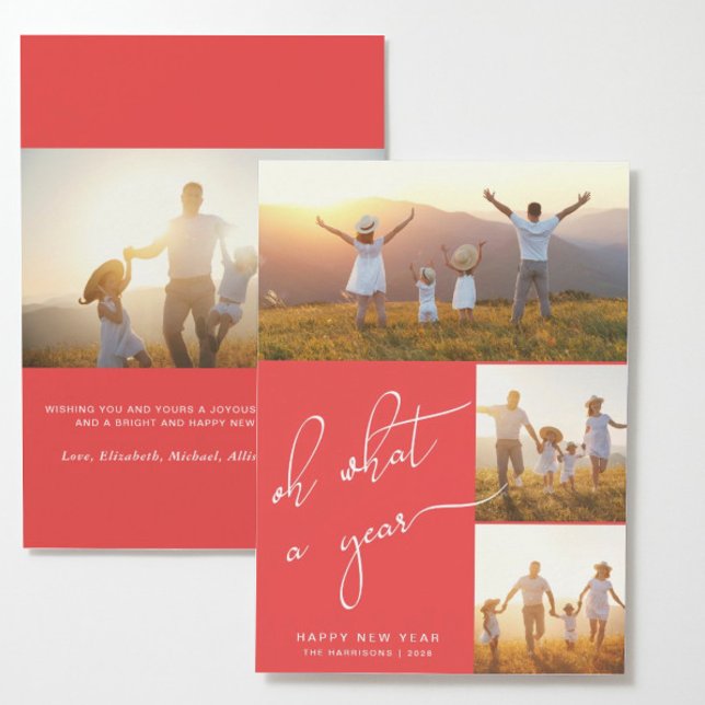 Cartão De Festividades Foto vermelha do feliz ano novo (Criador carregado)