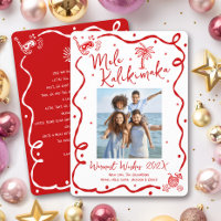 Foto Vermelha Mele Kalikimaka Natal Desenhado à Mã