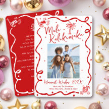 Foto Vermelha Mele Kalikimaka Natal Desenhado à Mã