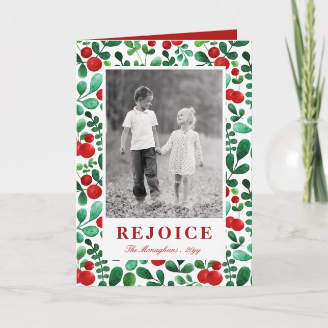 Cartão De Festividades Foto Vertical das Berries Frescas (Frente)